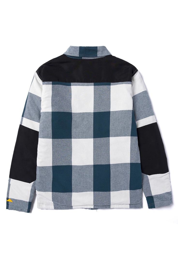 Chaqueta Flannel Snap Front Hombre Azul Petróleo-1