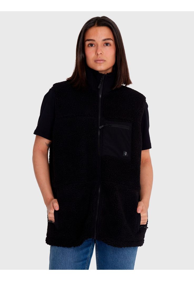 Polar Vest Sherpa sin mangas Negro Hombre-1