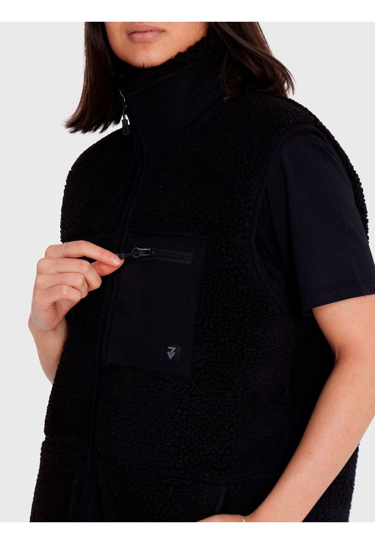 Polar Vest Sherpa sin mangas Negro Hombre-2