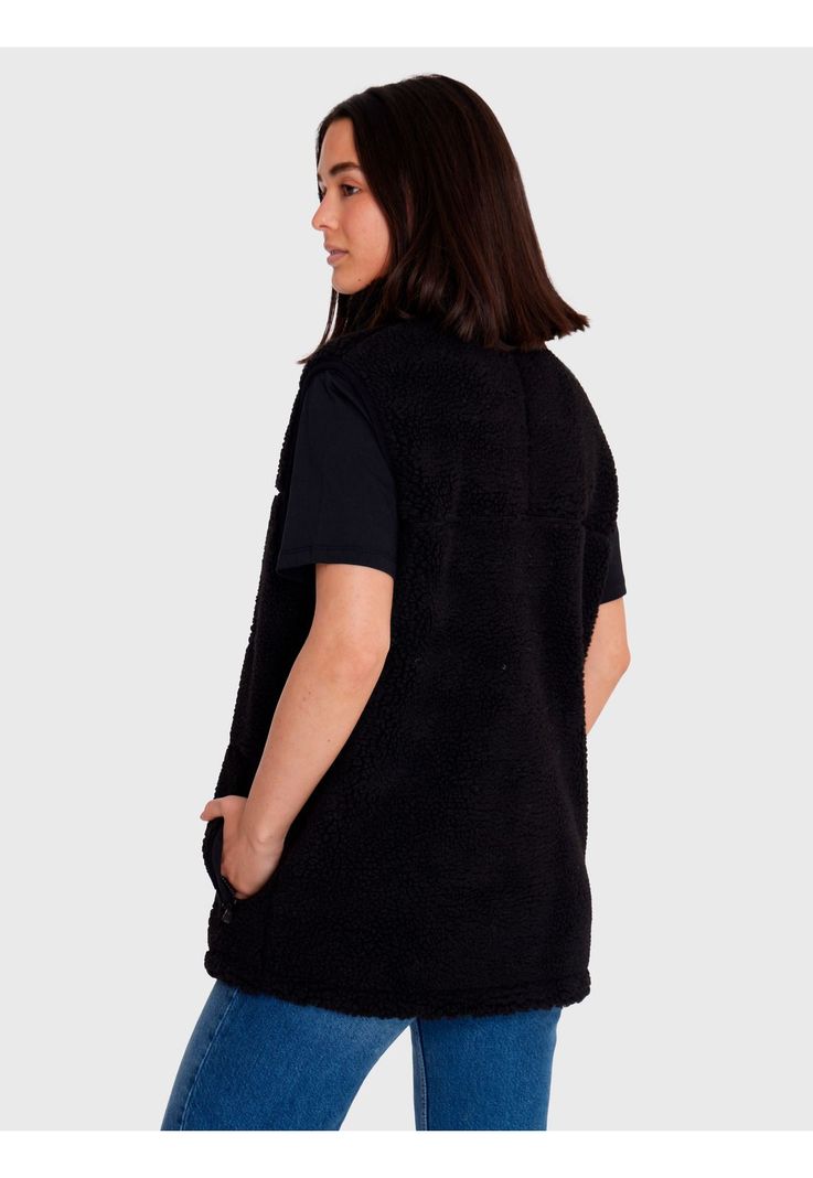 Polar Vest Sherpa sin mangas Negro Hombre-3