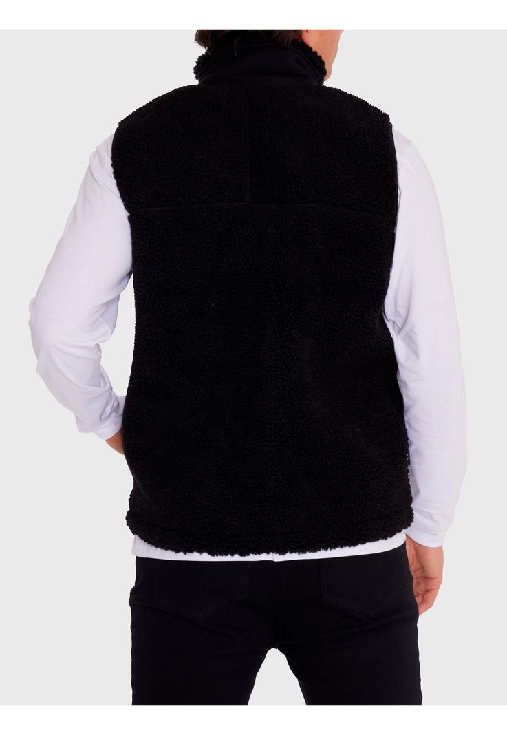 Polar Vest Sherpa sin mangas Negro Hombre-8