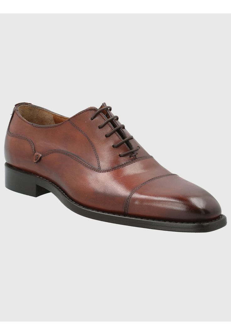 Zapato Cuero Hombre Poleone Café-0