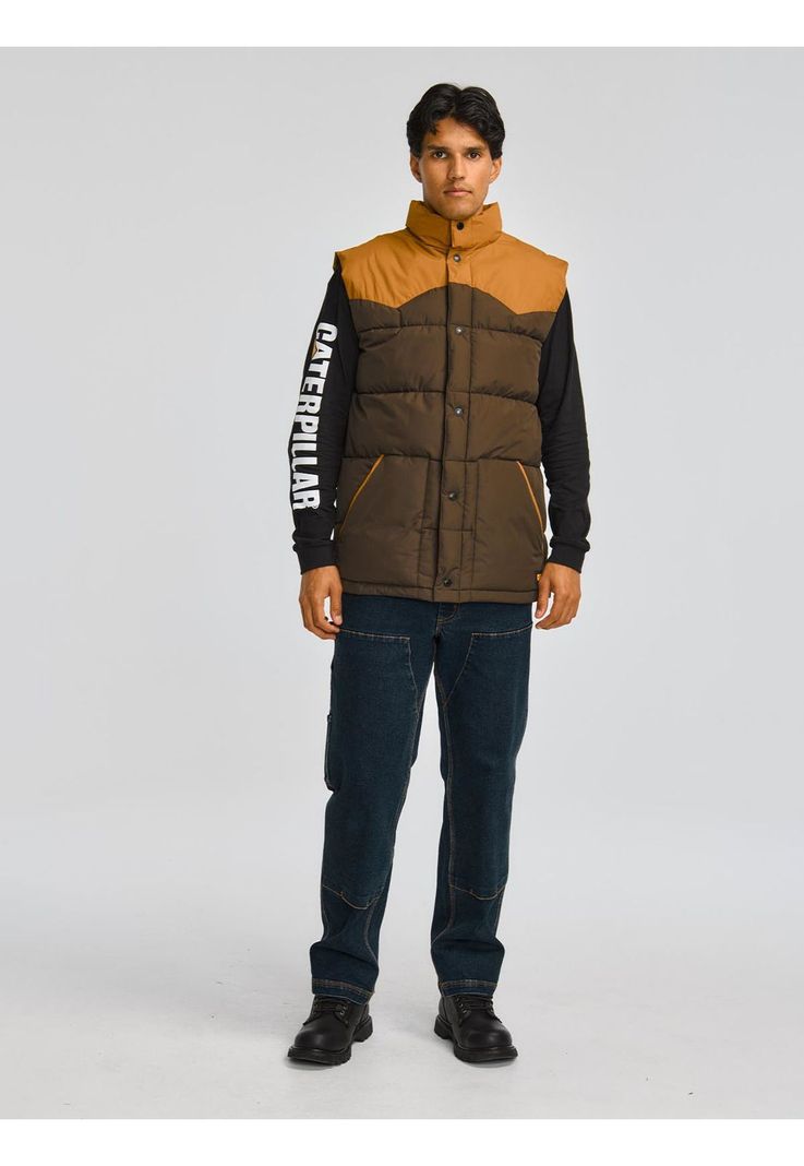 Parka Sin Mangas Big Sky Puffer Hombre Café Oscuro-0
