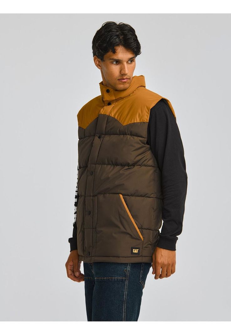 Parka Sin Mangas Big Sky Puffer Hombre Café Oscuro-1