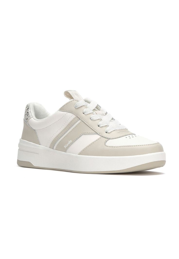 Zapatilla Cuero Mujer Court Beige-1