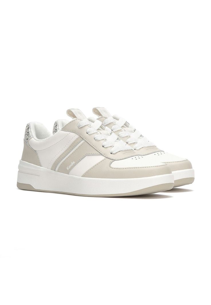 Zapatilla Cuero Mujer Court Beige-3
