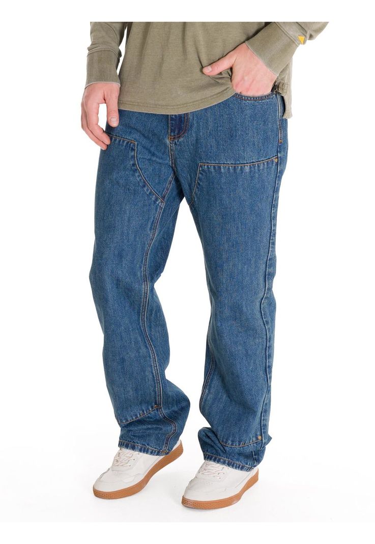 Jeans Denim Double Front Hombre Azul Marino-0