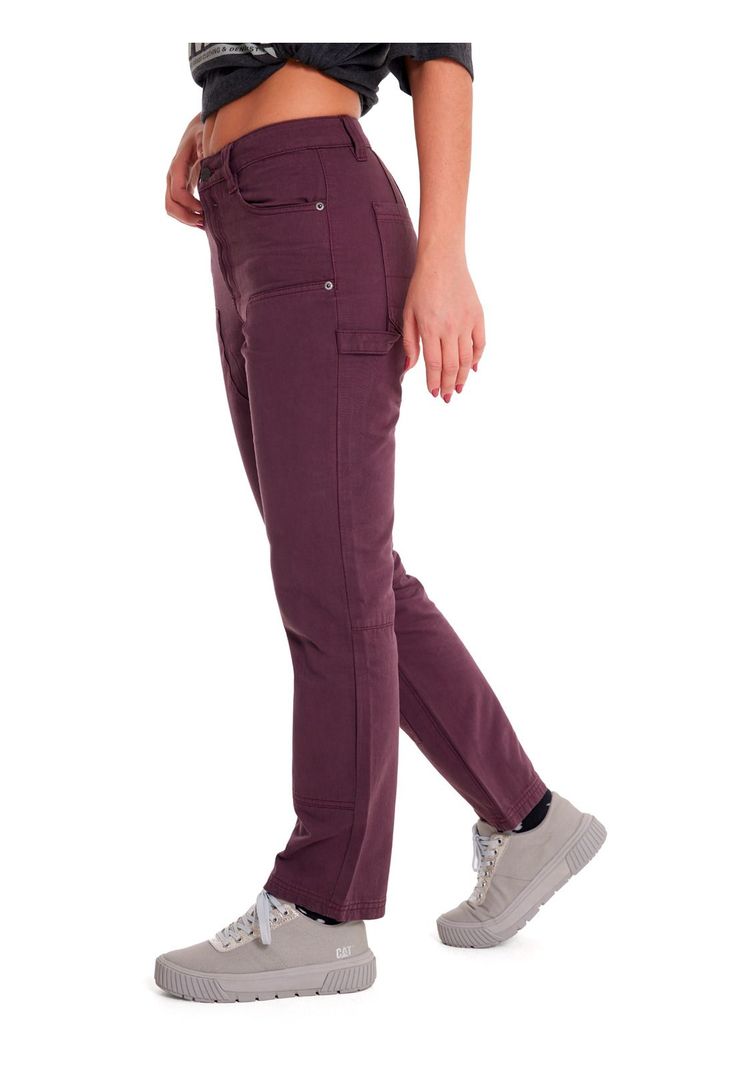 Pantalón Mujer Double Front Utility Bottom Burdeo-1