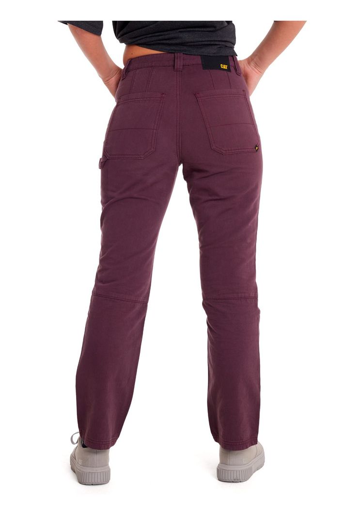 Pantalón Mujer Double Front Utility Bottom Burdeo-3
