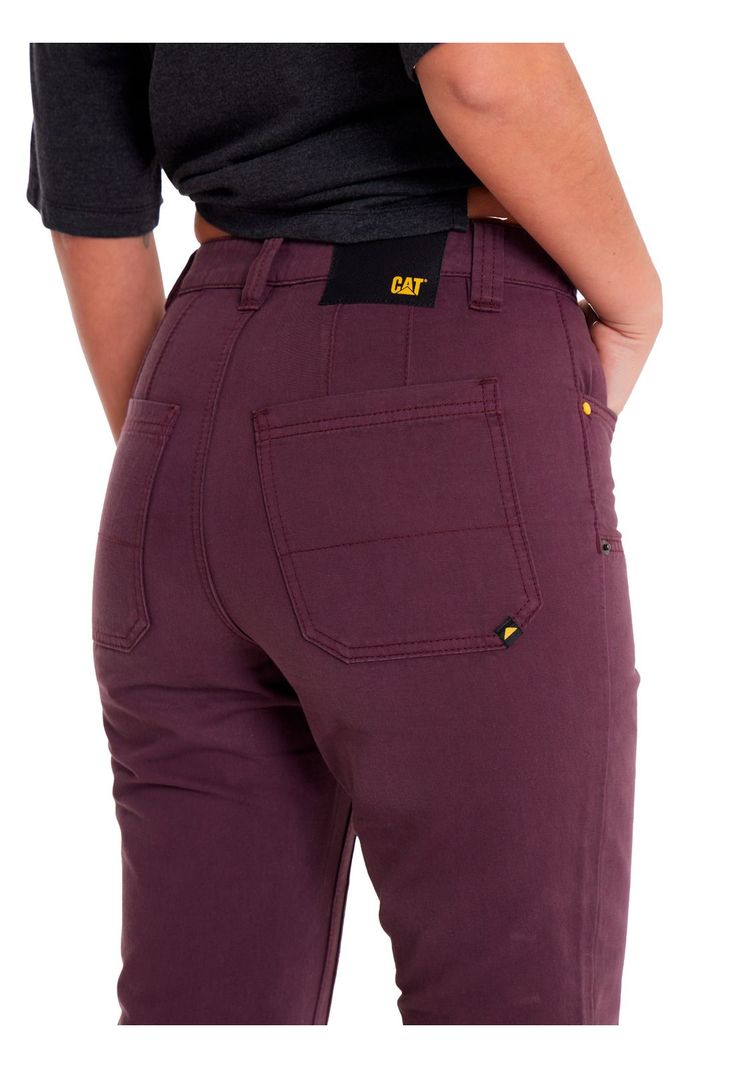Pantalón Mujer Double Front Utility Bottom Burdeo-4