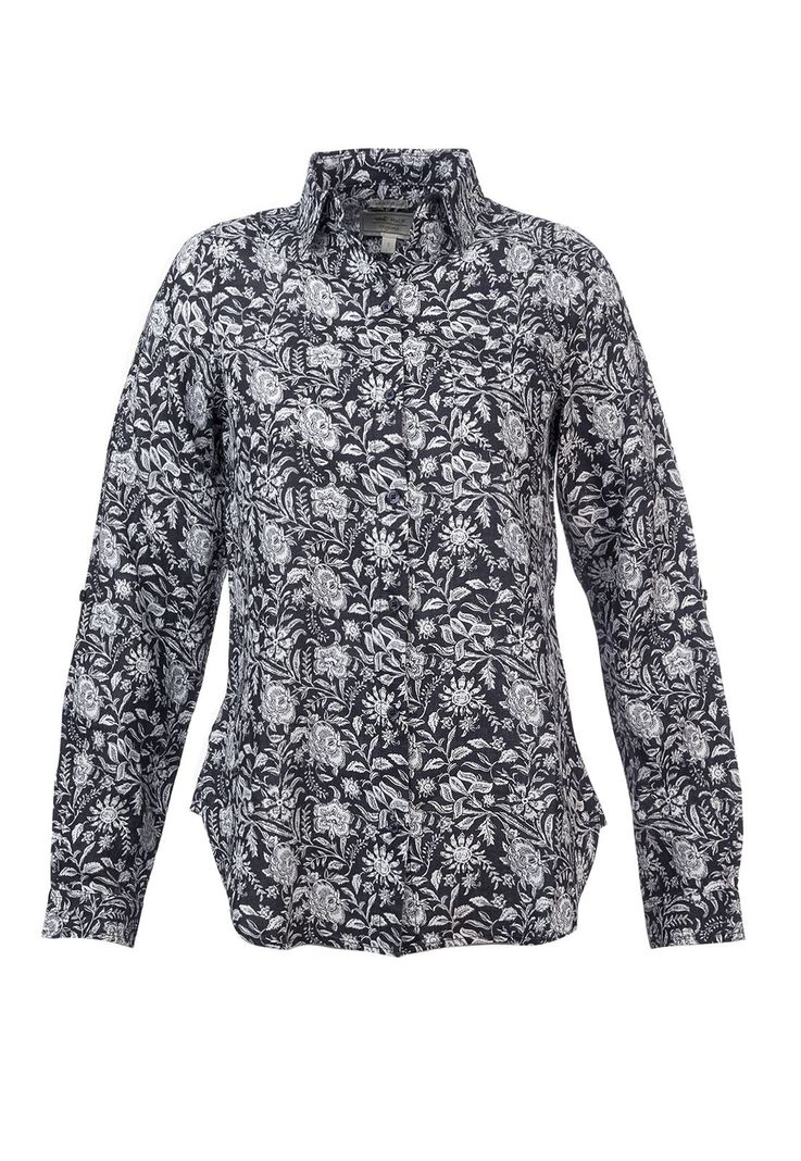 Blusa Lino Orgánico Lirioprint Gris Osc Mujer-1