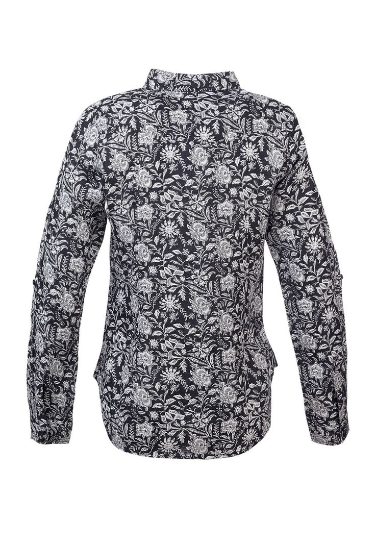 Blusa Lino Orgánico Lirioprint Gris Osc Mujer-3
