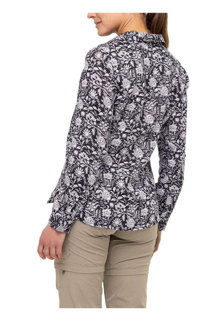 Blusa Lino Orgánico Lirioprint Gris Osc Mujer-5