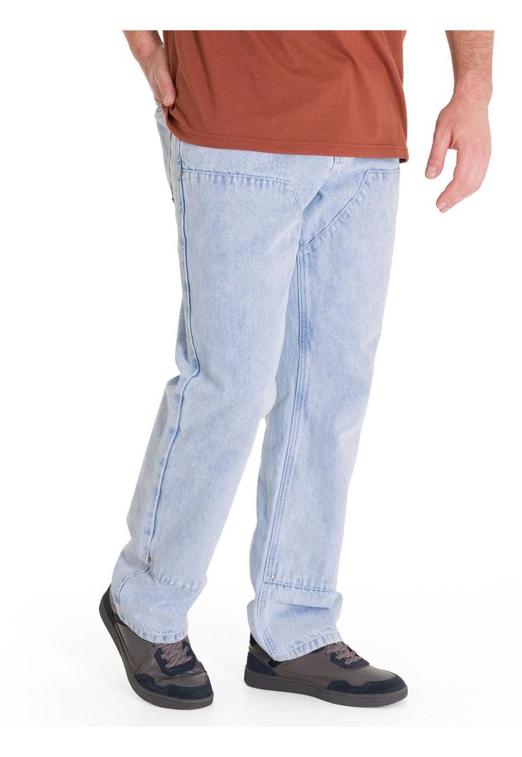 Jeans Denim Double Front Hombre Azul Claro-0