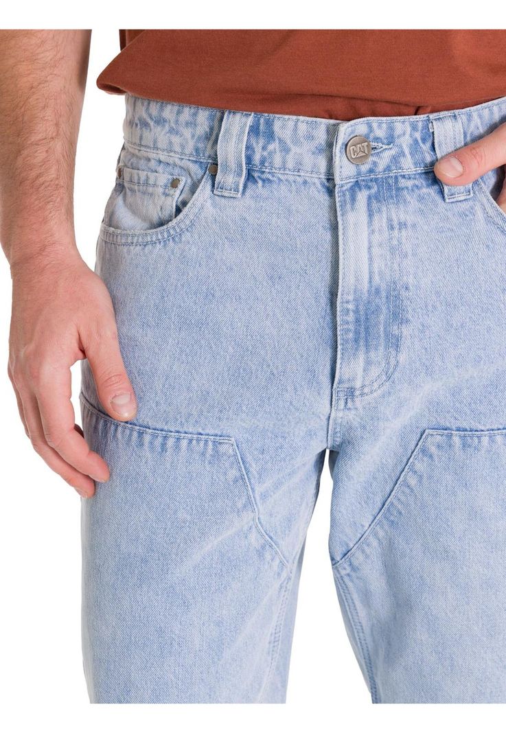 Jeans Denim Double Front Hombre Azul Claro-3