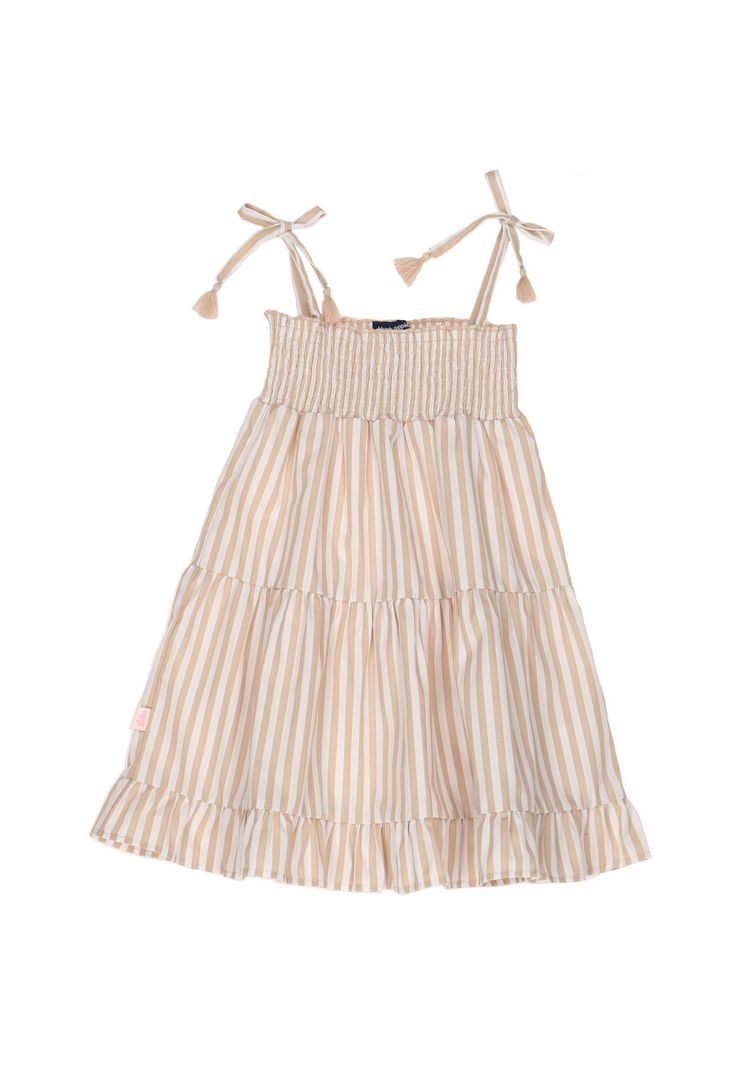 Vestido Niña Smock Beige-0