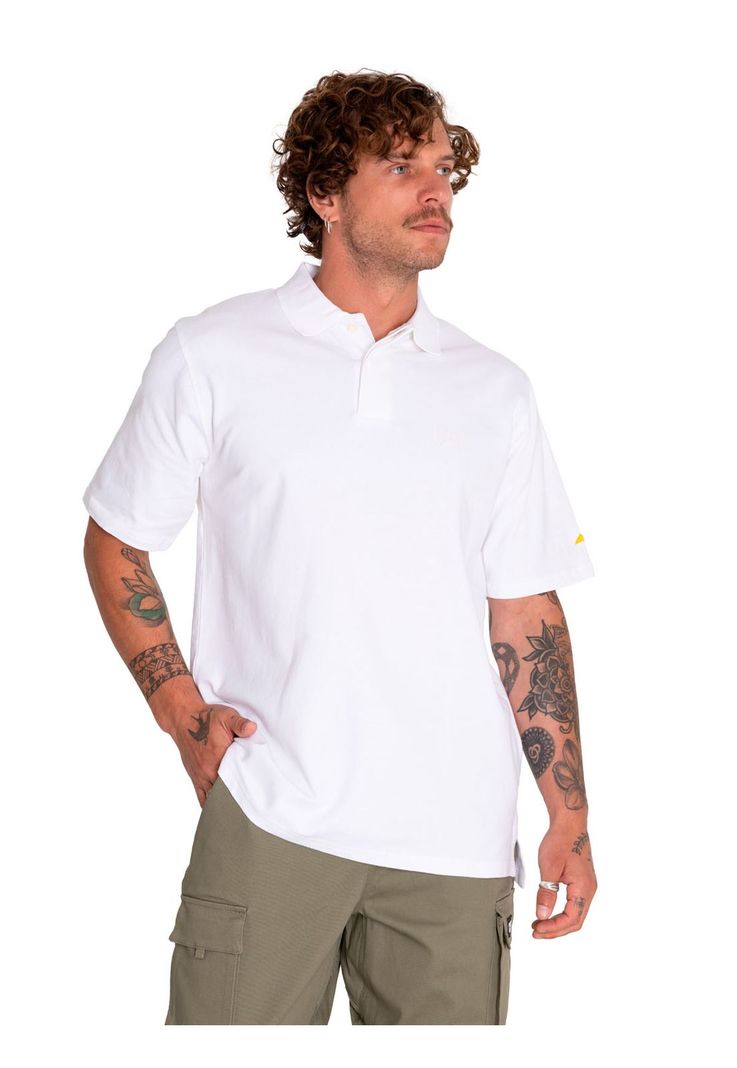 Polera Polo Hombre Logo Pique Polo Blanco-0