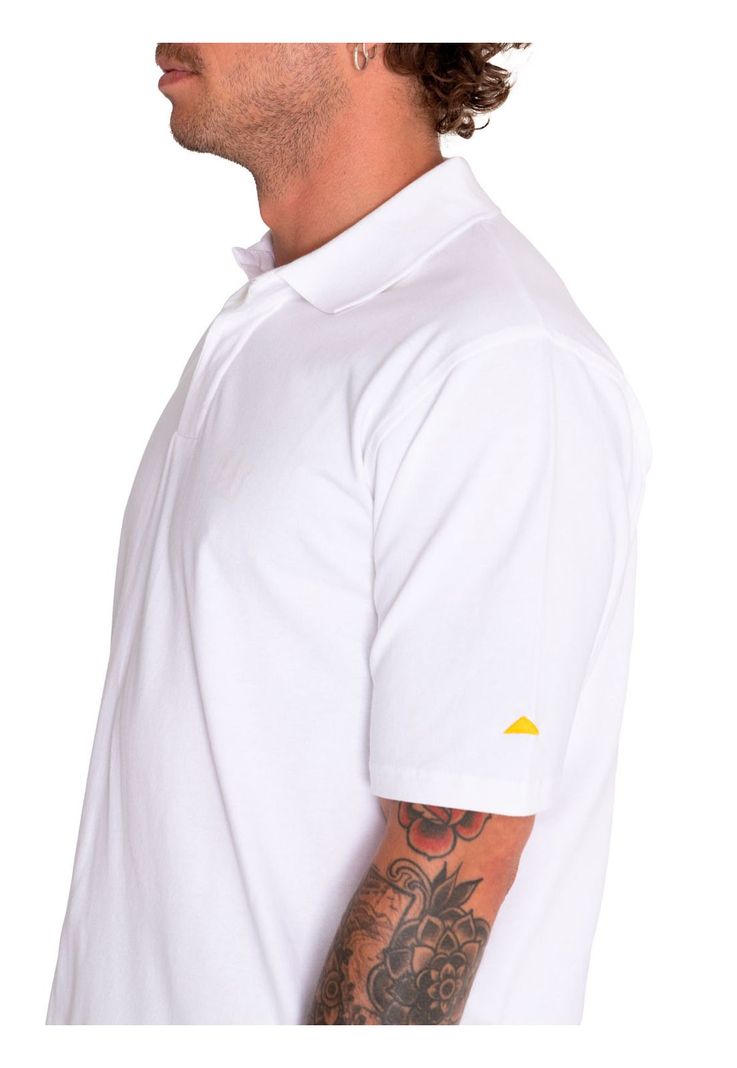 Polera Polo Hombre Logo Pique Polo Blanco-5