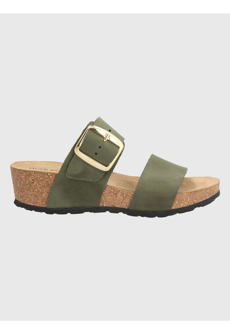 Sandalia Cuero Verde Militar Mujer Fusino -1