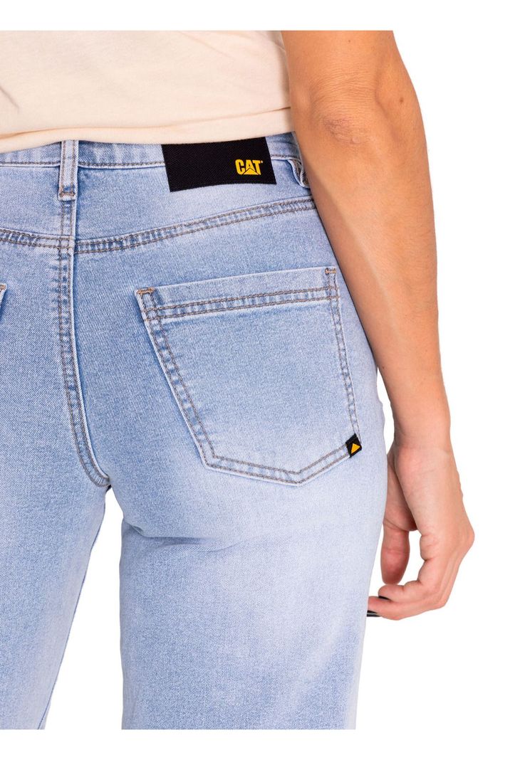 Jeans Wide Leg Mujer Triblend Stretch Denim Gris CAT-4