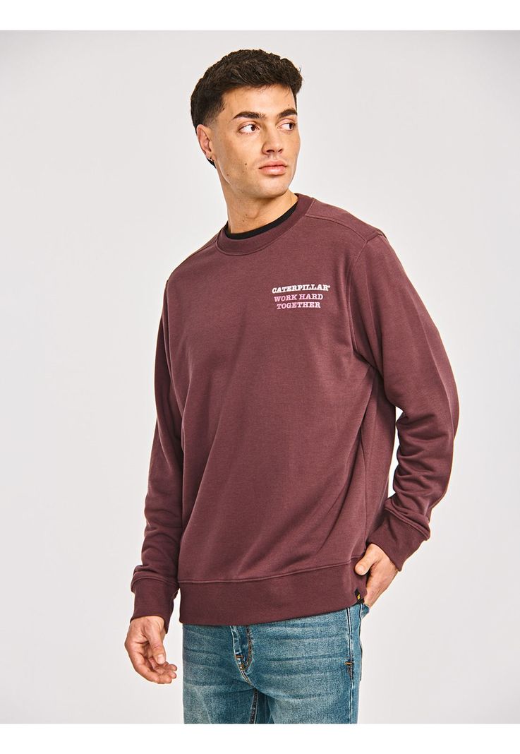 Polerón Hombre Graphic French Terry Crewneck Burdeo-0