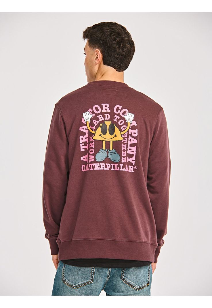 Polerón Hombre Graphic French Terry Crewneck Burdeo-1