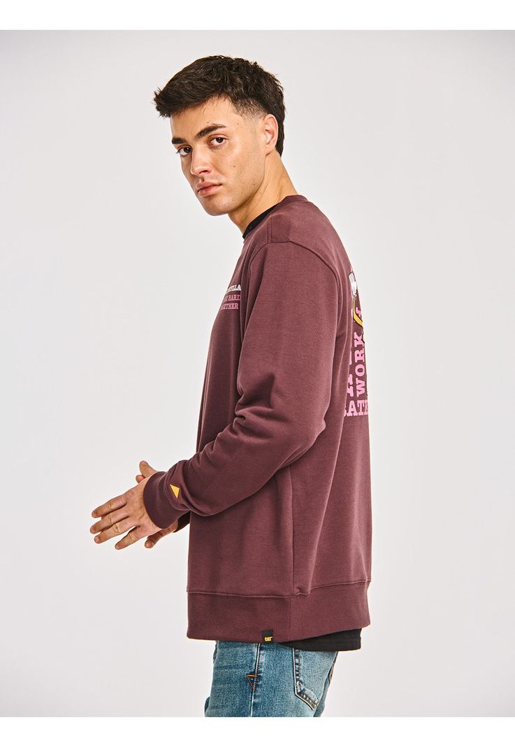 Polerón Hombre Graphic French Terry Crewneck Burdeo-4
