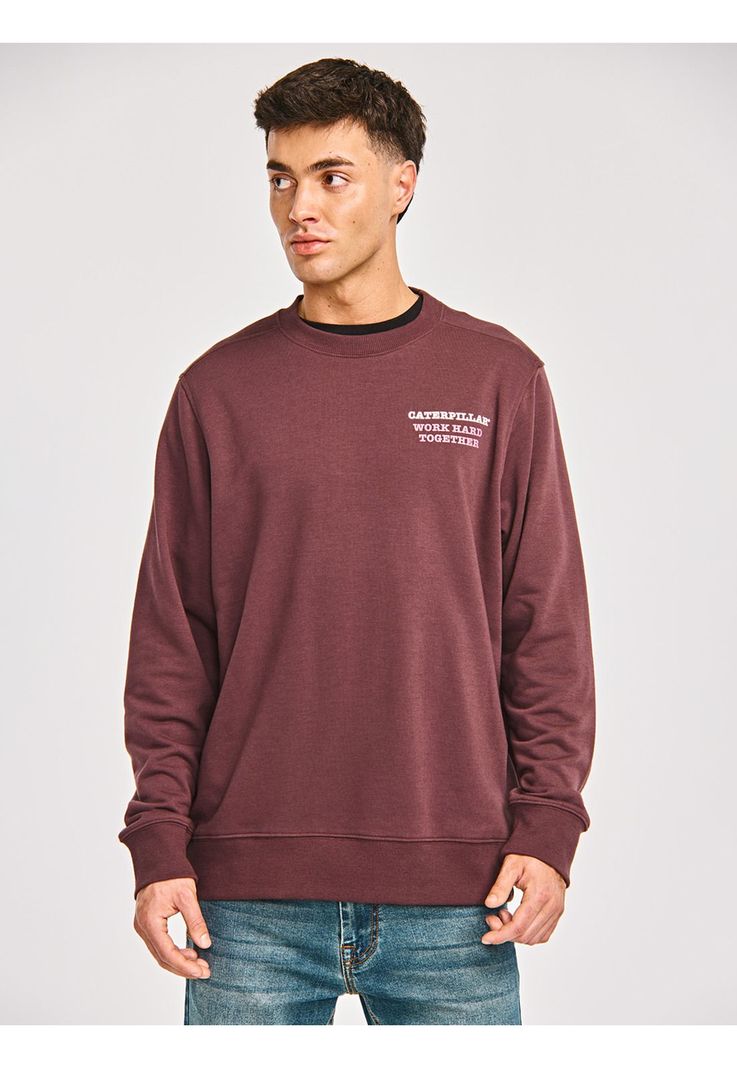 Polerón Hombre Graphic French Terry Crewneck Burdeo-5