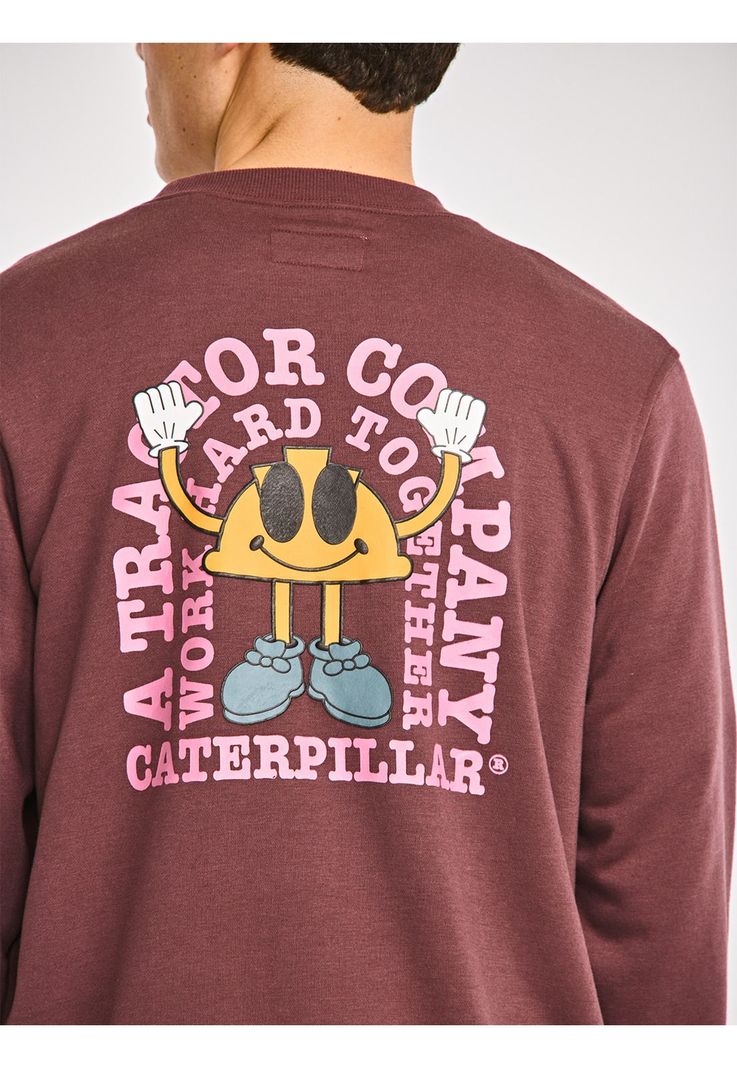 Polerón Hombre Graphic French Terry Crewneck Burdeo-7