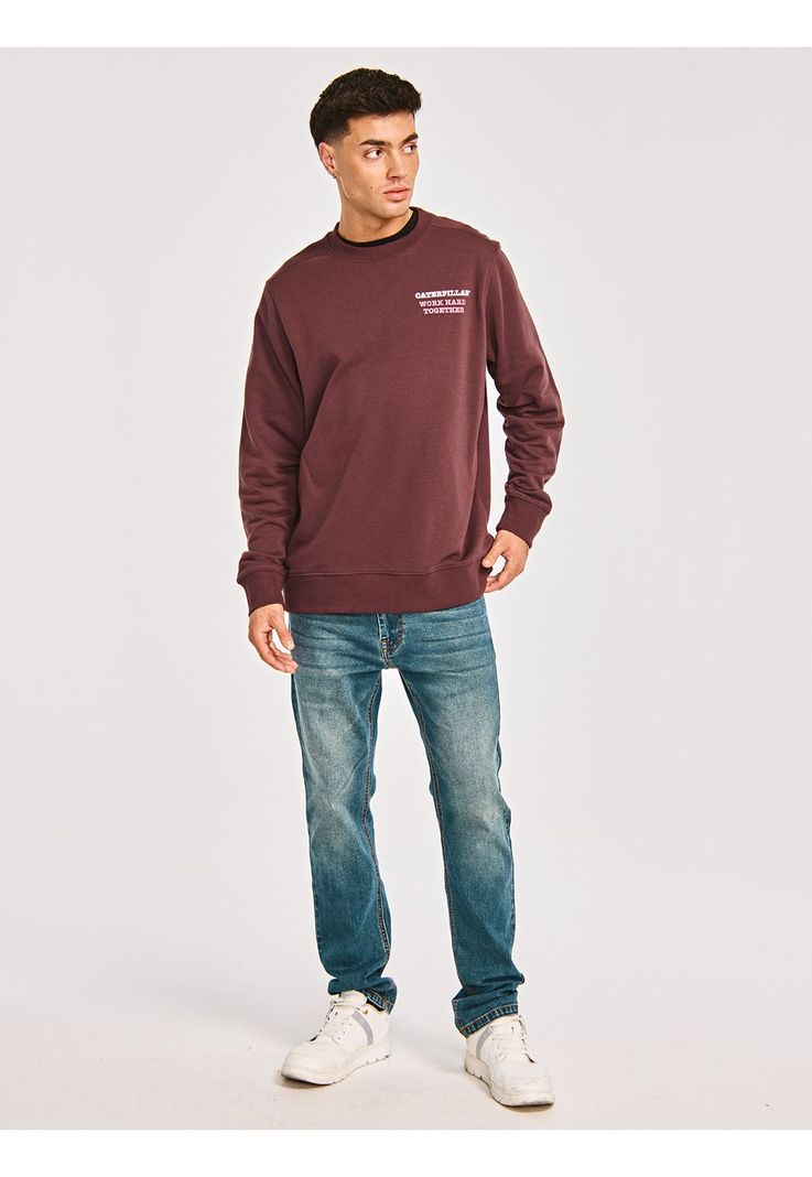 Polerón Hombre Graphic French Terry Crewneck Burdeo-8