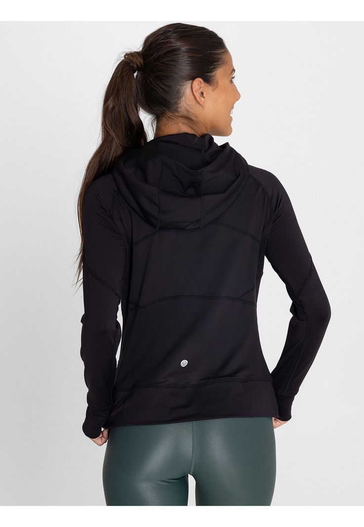 Polerón Mujer F Zip Hoodie Warmer Negra-1