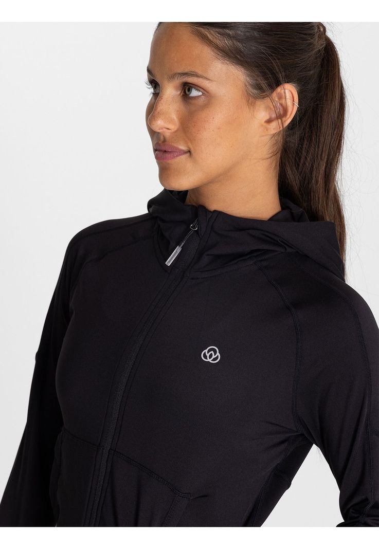 Polerón Mujer F Zip Hoodie Warmer Negra-4