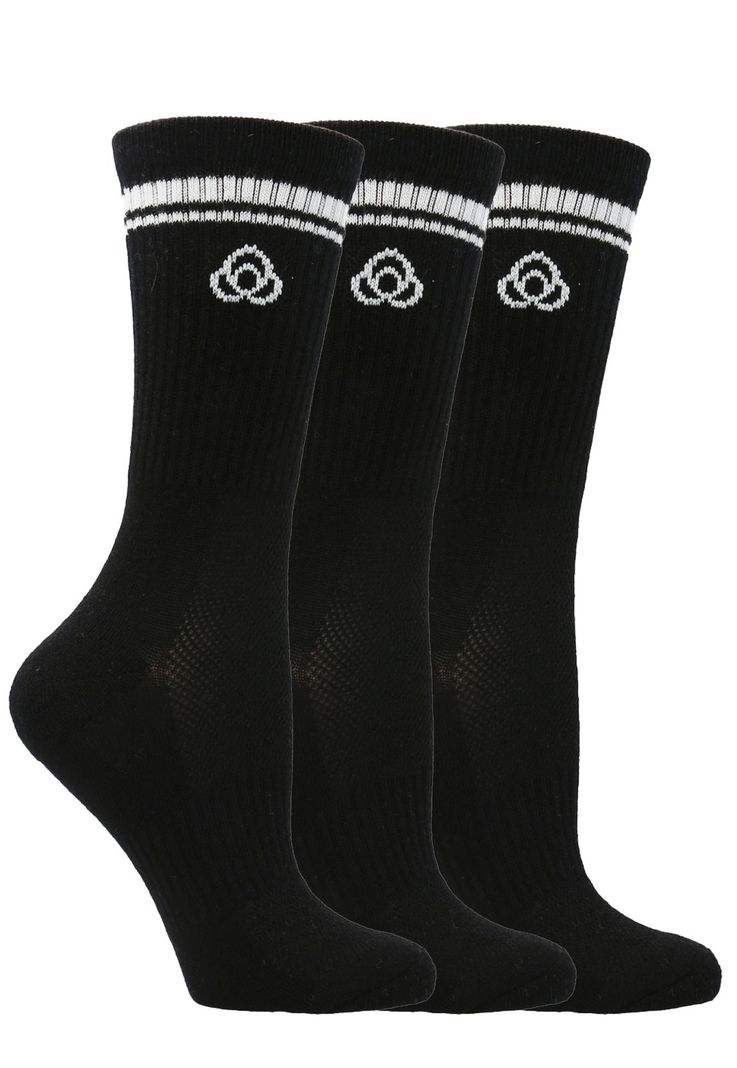 Pack 3 Calcetines Mujer Crew Cut Pro Negro-1