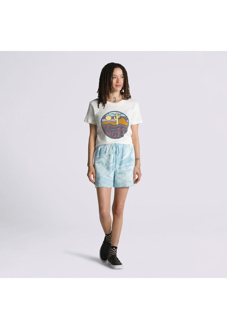 Short Marble Print Short Celeste Mujer-0