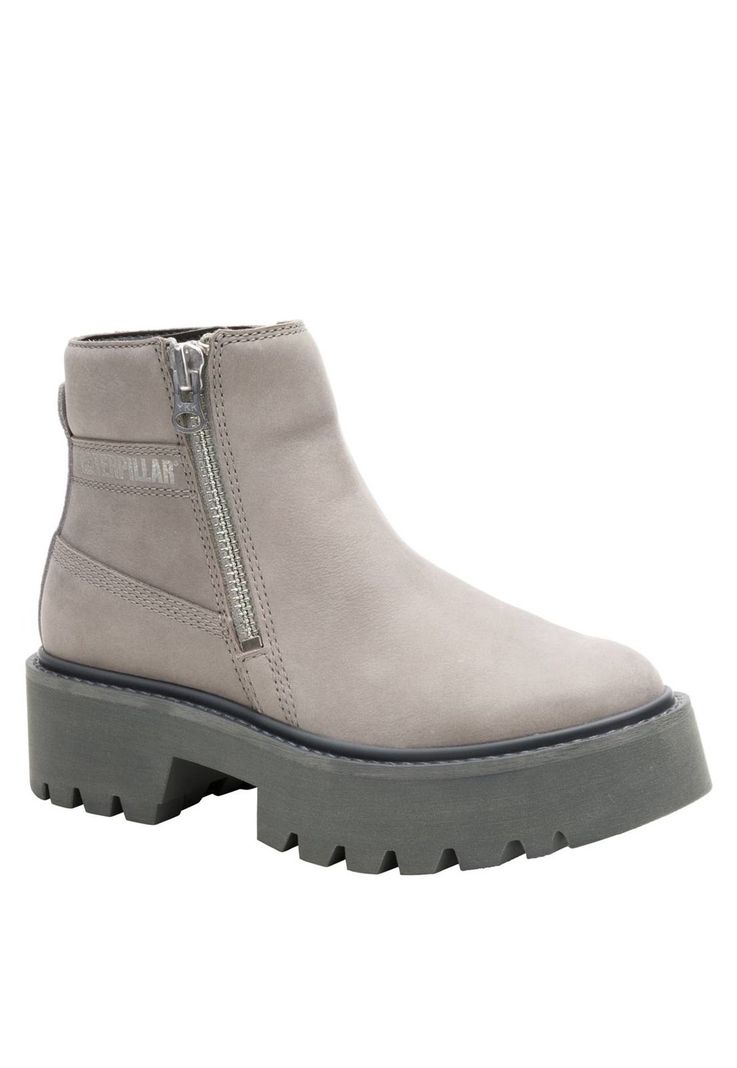 Botin Cuero Mujer Colorado Max Chelsea Gris-0
