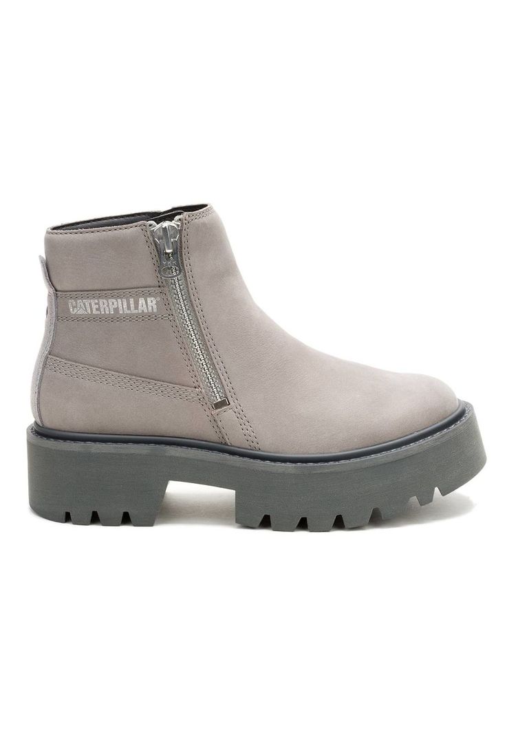 Botin Cuero Mujer Colorado Max Chelsea Gris-1