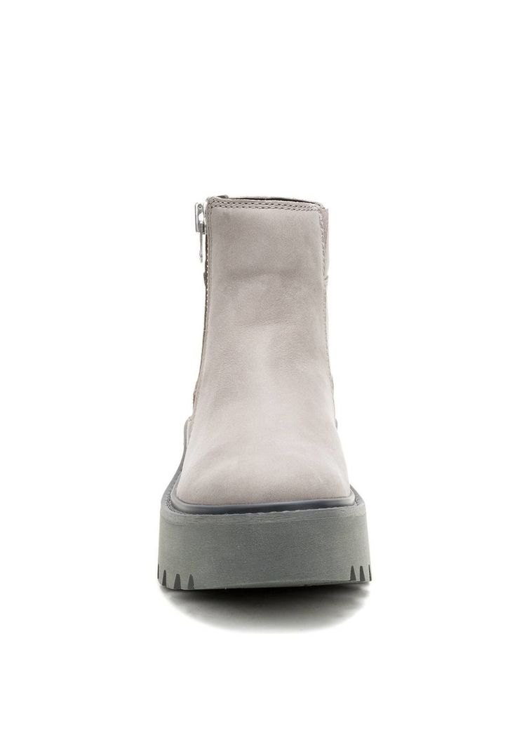 Botin Cuero Mujer Colorado Max Chelsea Gris-4