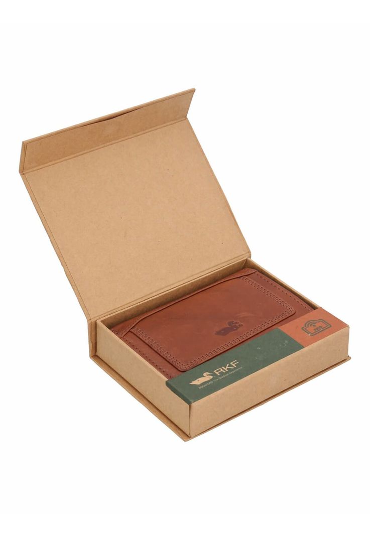 Billetera Cuero Hombre Aq Trifold Frame Café-3