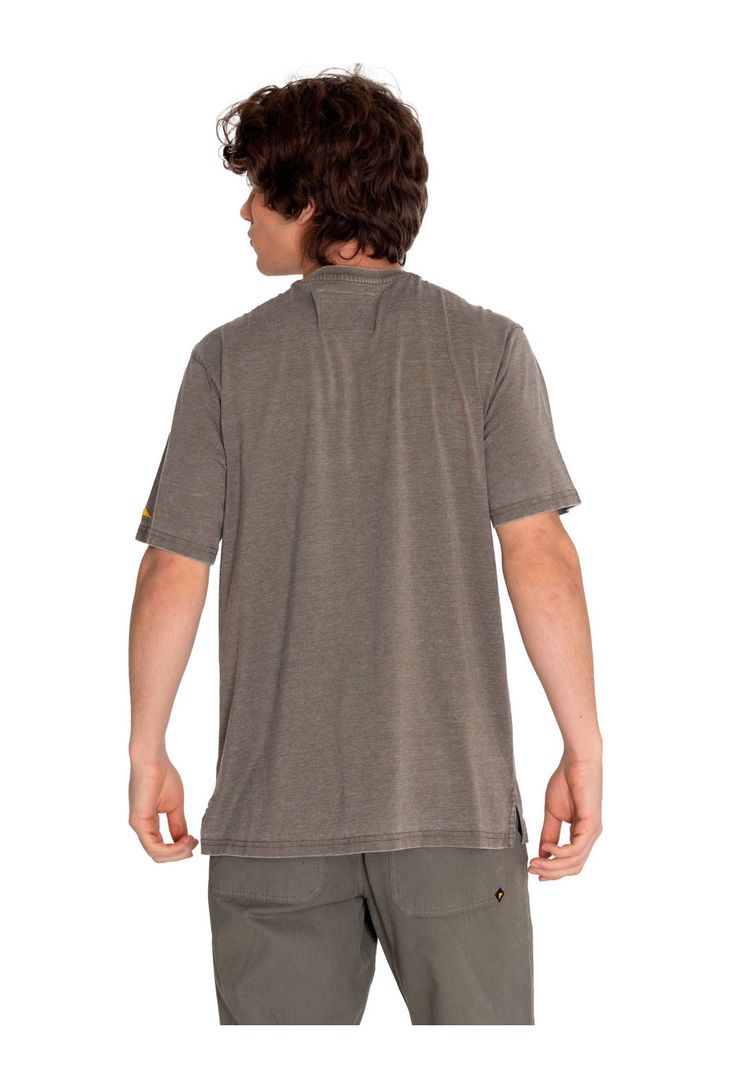 Polera Manga Corta Hombre Burnout S/S Henley Verde-3