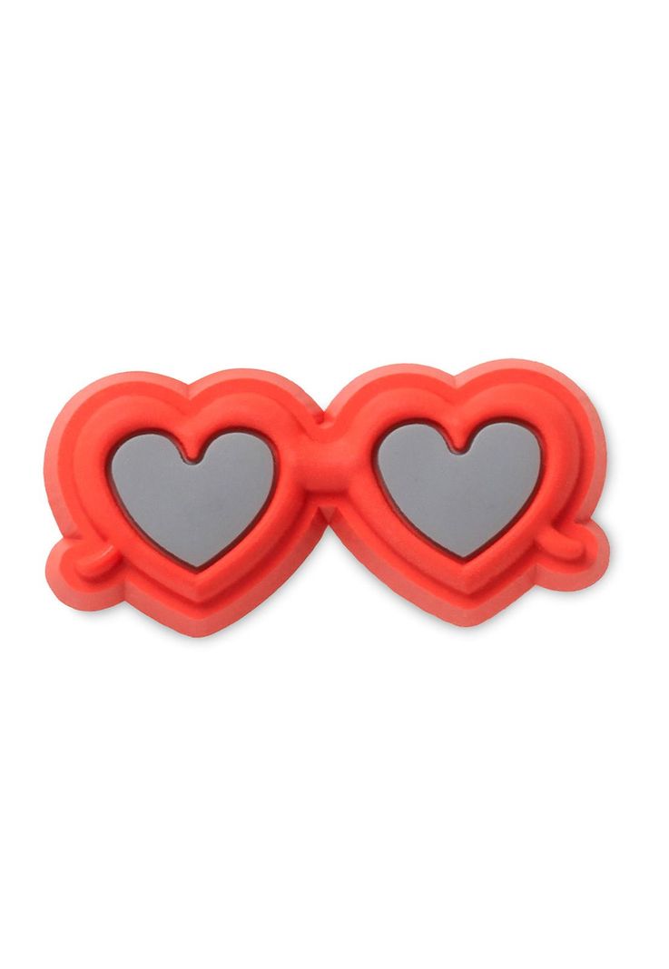 Jibbitz Crocs Lentes Corazones Rojo-0