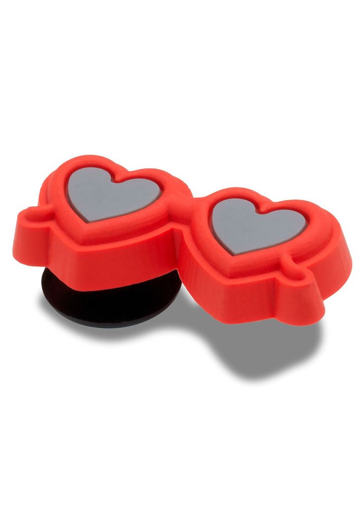 Jibbitz Crocs Lentes Corazones Rojo-2