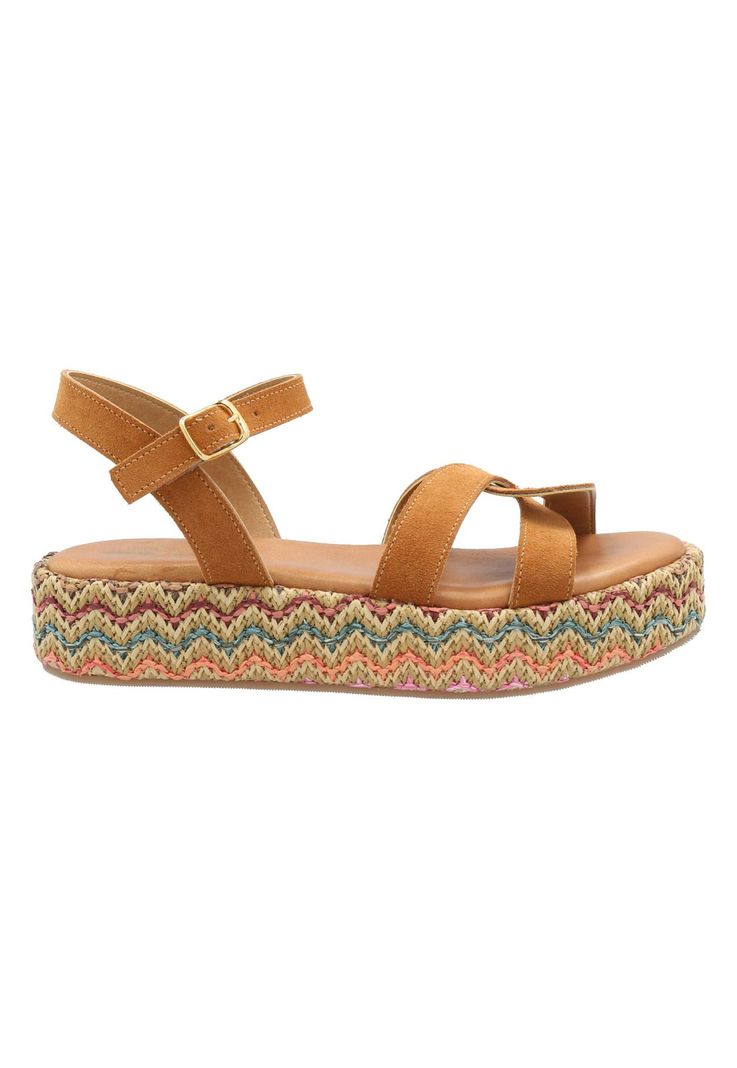 Sandalia Cuero Mujer Clavel Multicolor -0