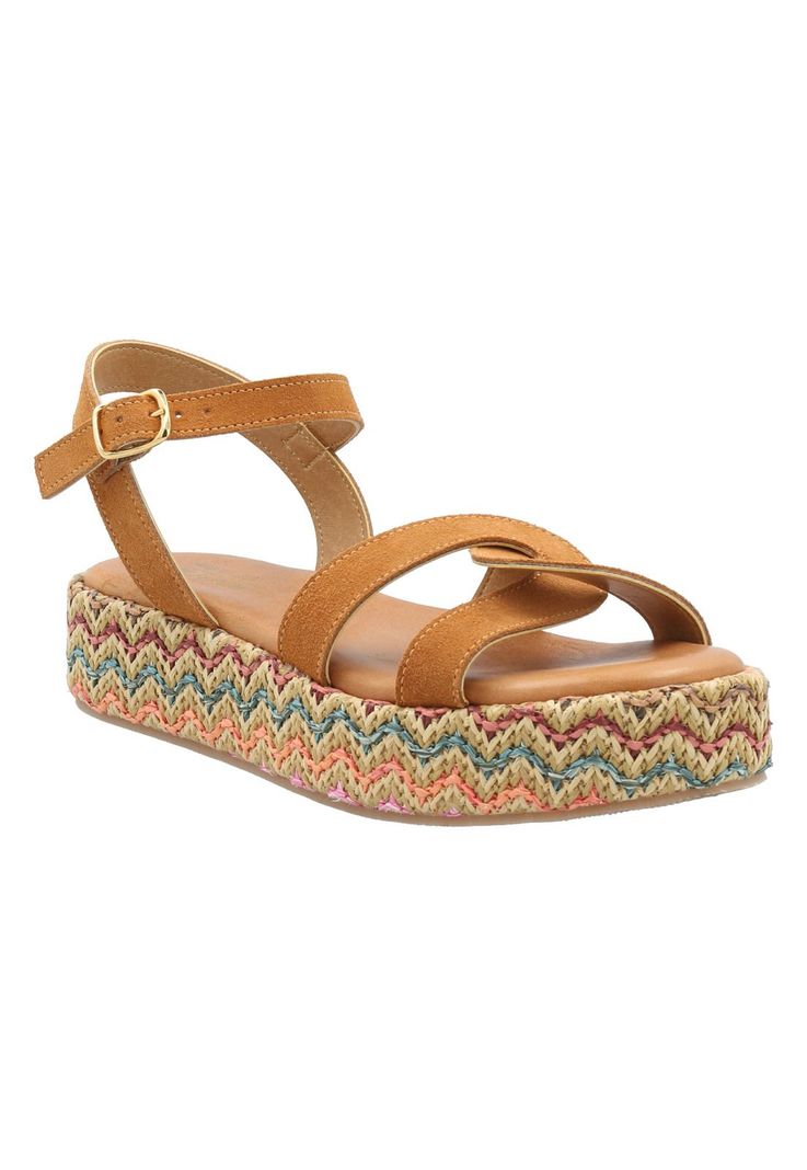 Sandalia Cuero Mujer Clavel Multicolor -1
