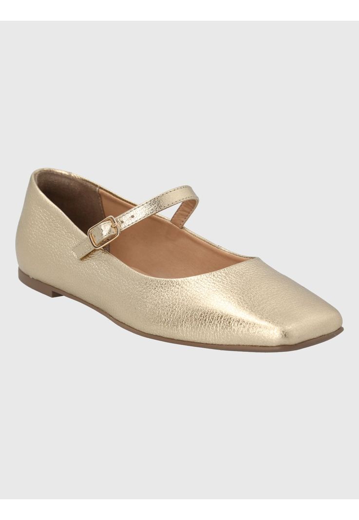 Zapato Cuero Dorado Mujer Lovere -0