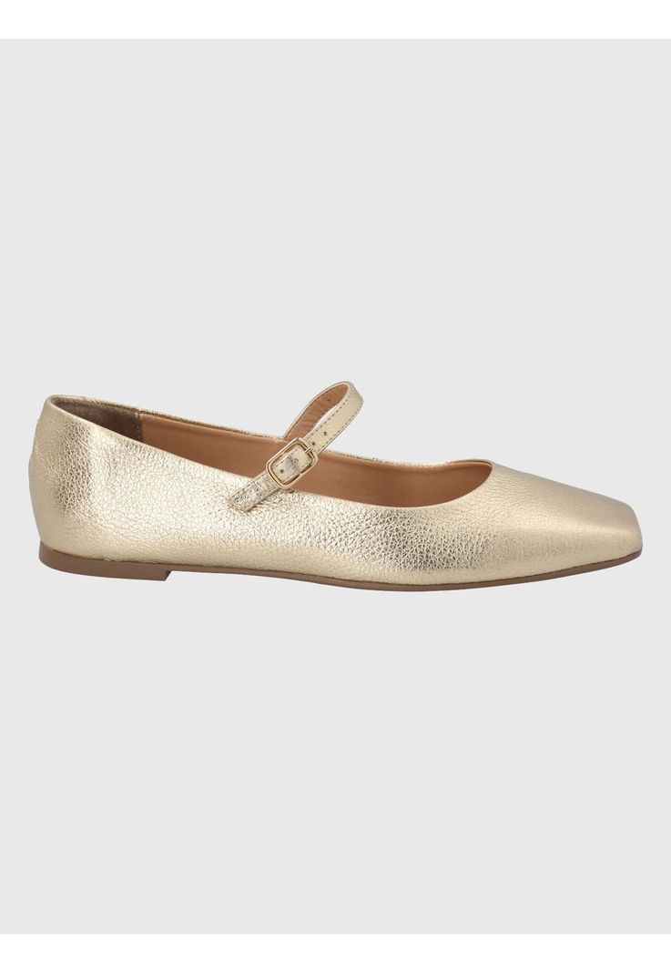 Zapato Cuero Dorado Mujer Lovere -1