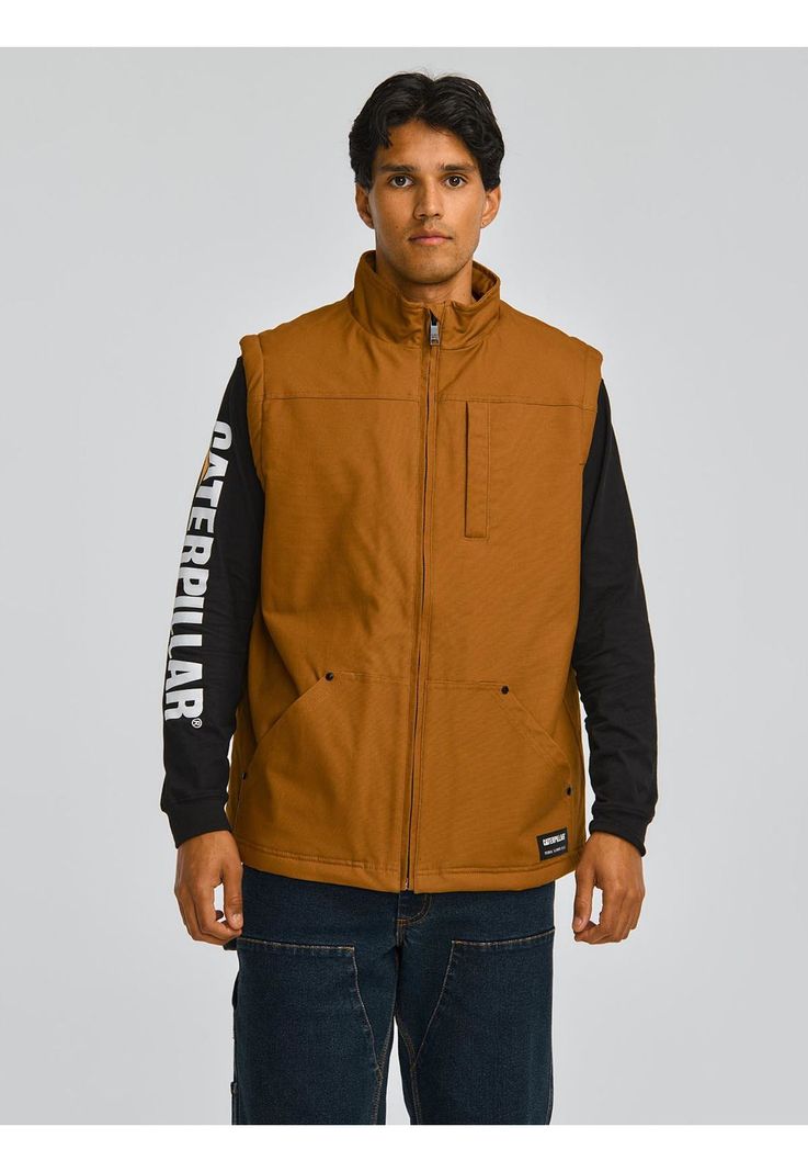 Chaqueta Sin Mangas Sherpa Lined Hombre Café-0
