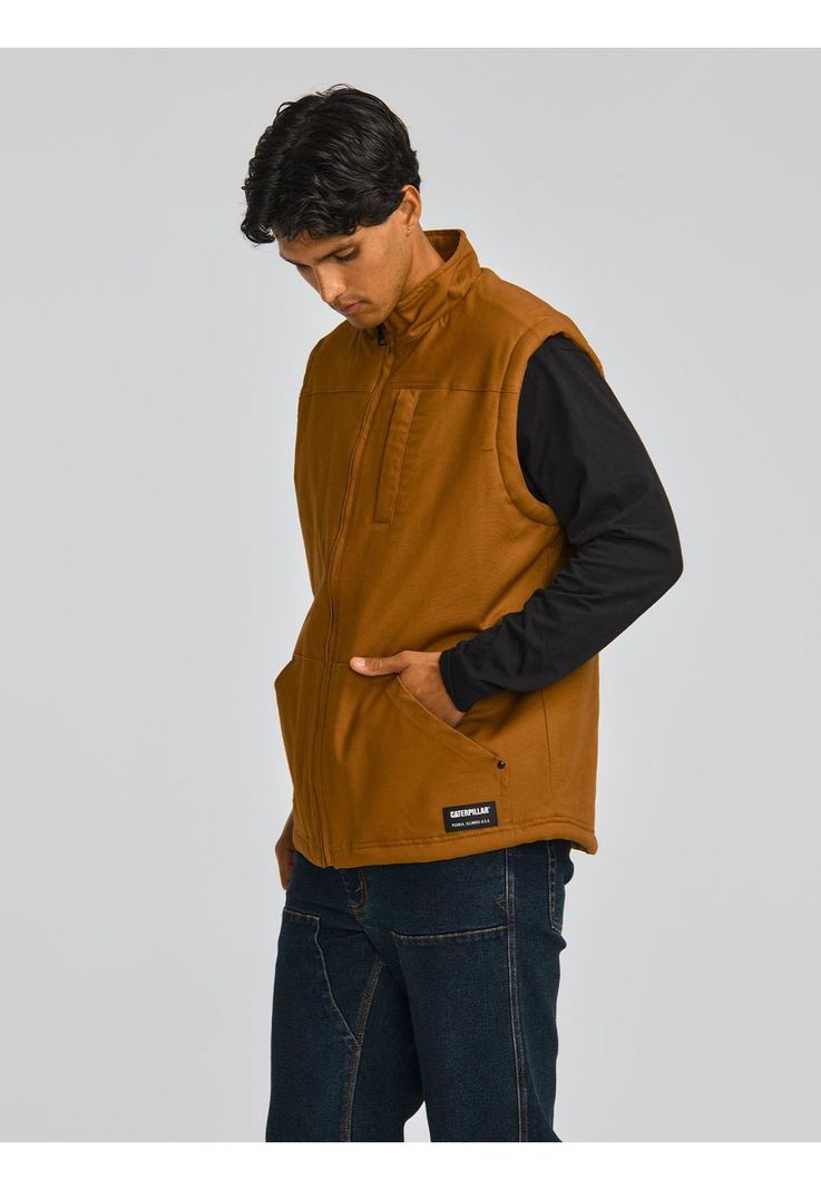 Chaqueta Sin Mangas Sherpa Lined Hombre Café-1