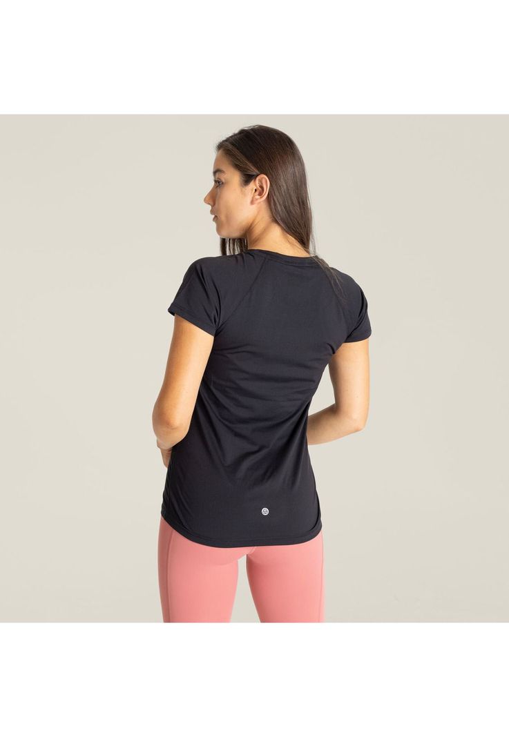 Polera deportiva Mujer Round Neck Negro-1