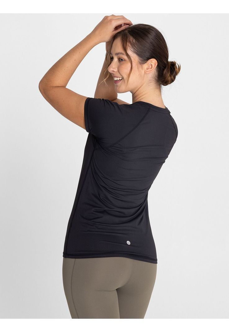 Polera deportiva Mujer Round Neck Negro-6