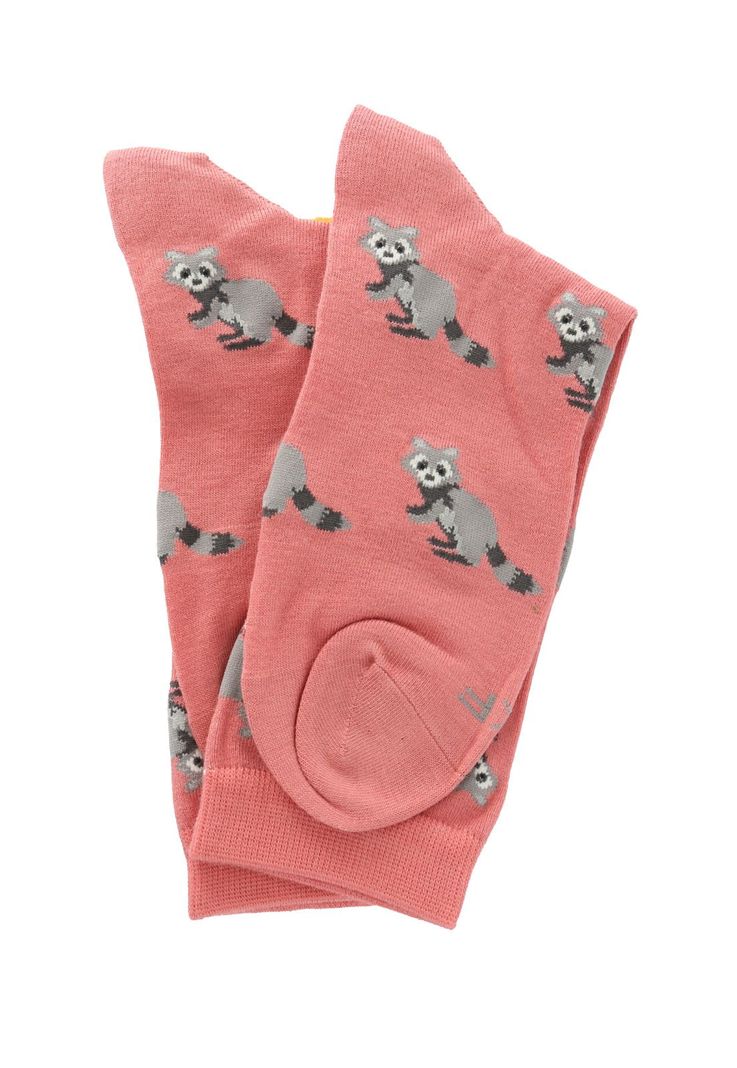 Calcetin Rosado Mapache Mujer-2